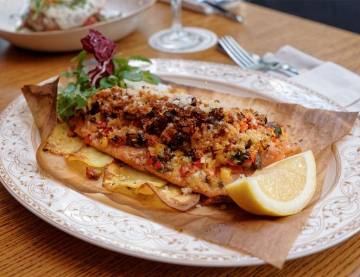 Filetto di trota salmonata in crosta di patate