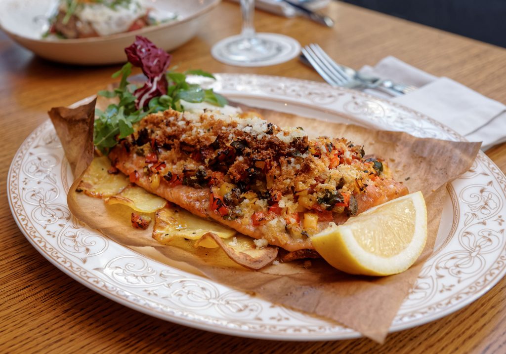 Filetto di trota salmonata in crosta di patate 