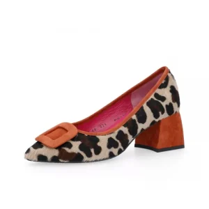 Le Babe Décolleté in pelle animalier tacco 5.5cm