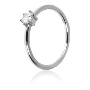 Diamonique Anello solitario pari a 0.25ct in argento 925