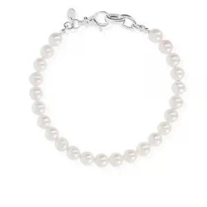 Perlaviva Bracciale in argento 925 con perle ming