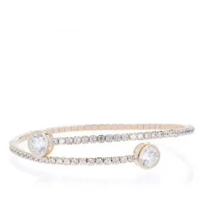 Diamonique Bracciale flessibile in argento 925 placcato