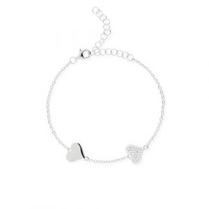 Diamonique Bracciale con cuori in argento 925 pari a 0,18ct