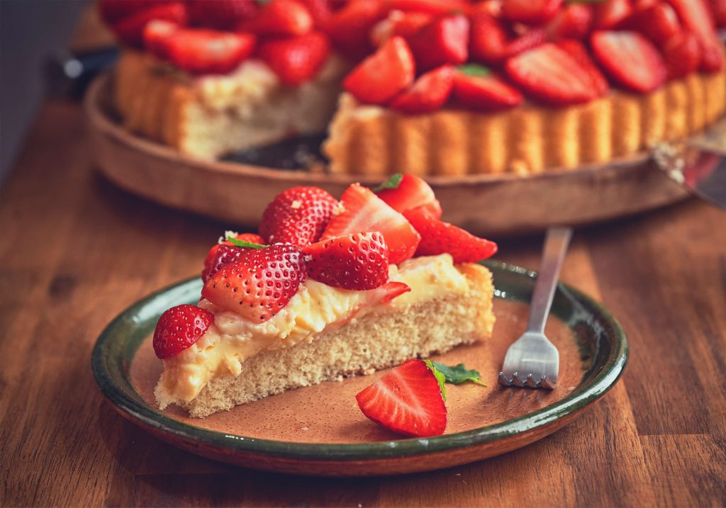 Crostata con chantilly alle fragole