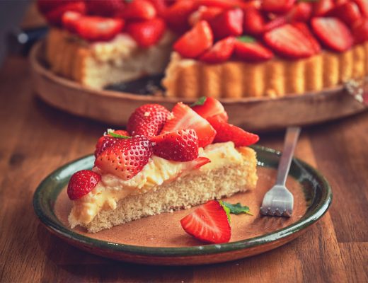 Crostata con chantilly alle fragole