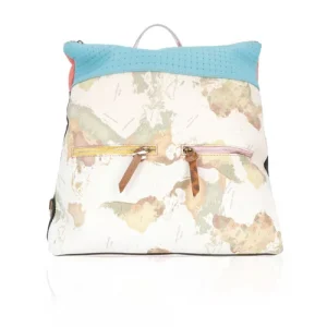 Ebarrito Zaino regolabile in pelle patchwork con zip