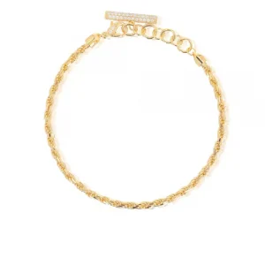 Diamonique Bracciale in argento 925 placcato oro giallo