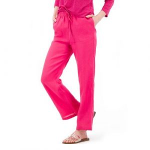 Caterina Lancini Pantaloni in lino con elastico in vita