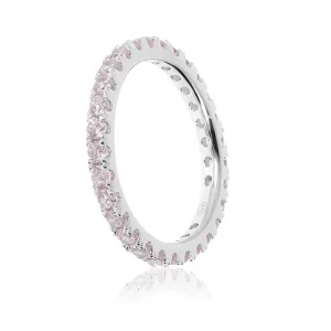 Diamonique Rosa Anello eternity in argento 925