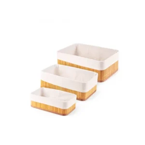 Compactor Set 3 cesti in bamboo con fodera interna