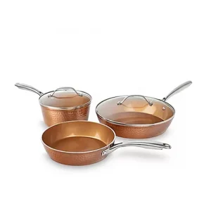 Gotham Steel Set 2 padelle, 1 casseruola, 2 coperchi