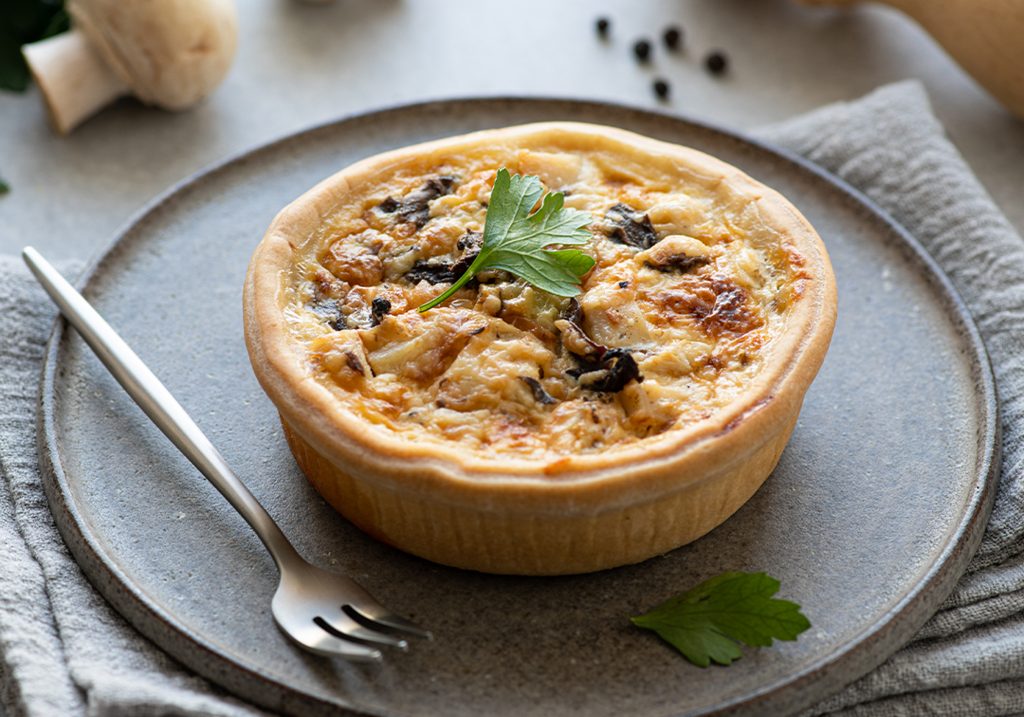 Soufflè di mais con taleggio e funghi