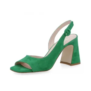 Galieti Sandali slingback in pelle con tacco 9 cm